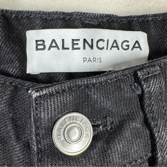 Balenciaga Black Straight Leg Jeans Button Fly Denim Women’s Size 36 - Picture 4 of 9